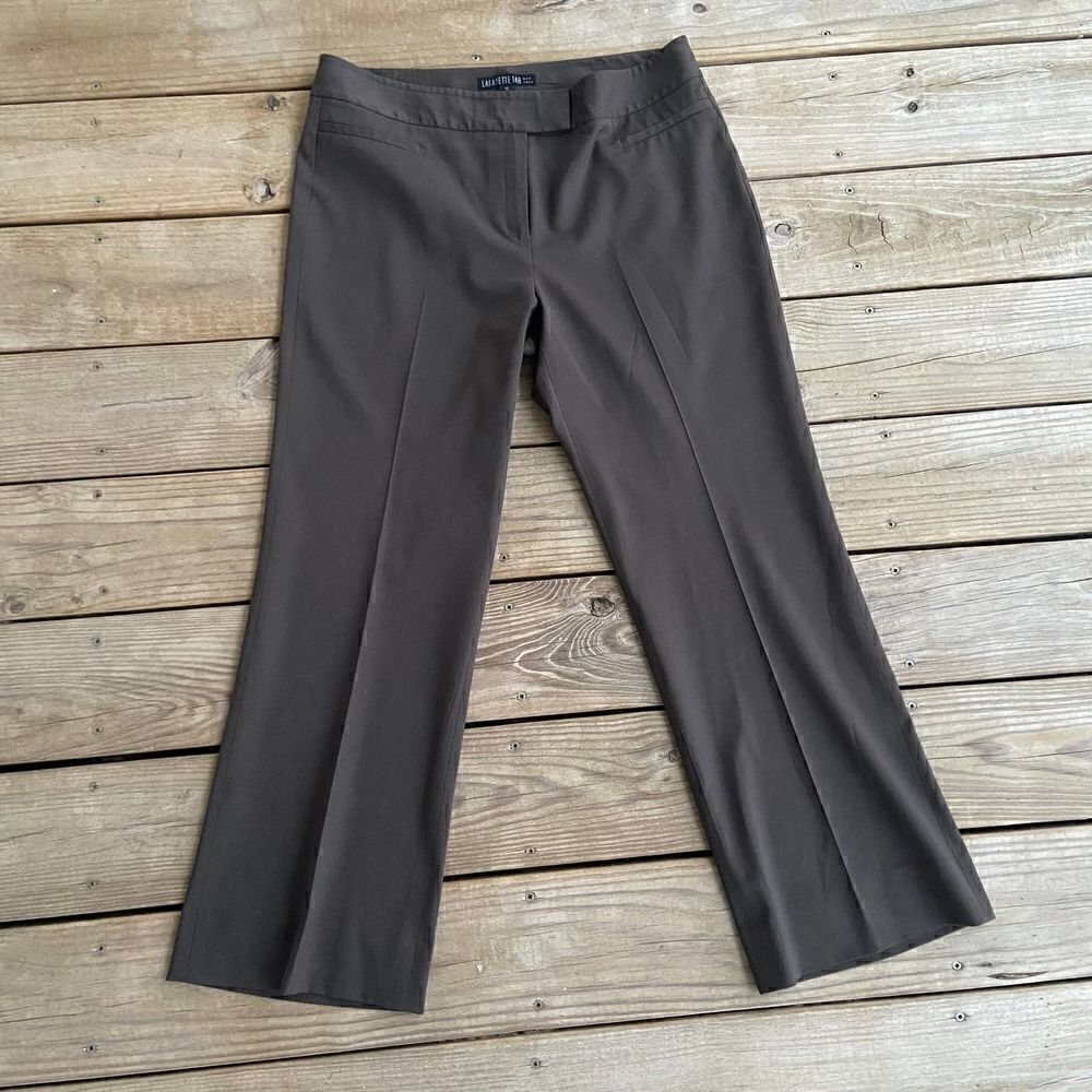 Lafayette 148 Brown Wide Leg Dress Pants Size 12